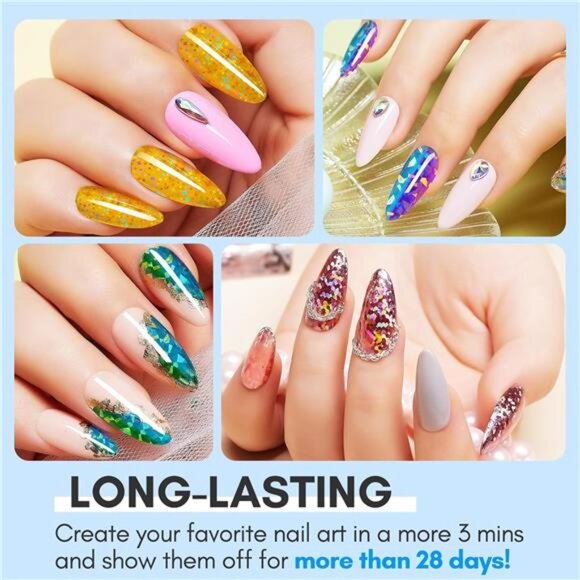 Nail Foil Glue Gel for Nail, Foil Gel Transfer for Nails Art Stickers Strong - Picture 4 of 7